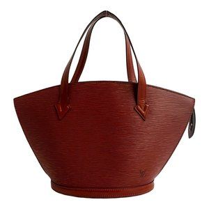 LOUIS VUITTON Vintage Brown Leather Tote Bag